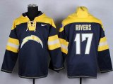 san diego chargers 17 phillip rivers blue yellow nfl Hooded Sweatshirt(1)