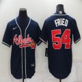 Nike Atlanta Braves #54 Max Fried blue majestic baseball Jersey