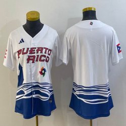 Youth Puerto Rico Baseball blank White 2023 World Baseball Classic Replica Player Jersey 01