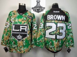 reebok Los Angeles Kings 23 Dustin Brown green camo 2014 NHL champion jerseys