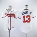 Atlanta Braves #13 Ronald Acuna Jr. white Flexbase Authentic Collection Jersey