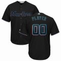 Custom Florida Marlins black majestic baseball jerseys