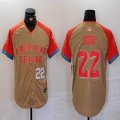 American League #22 Juan Soto Nike Cream 2024 MLB All-Star Game Limited Player Jersey