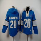 Detroit Lions #20 Barry Sanders blue nfl Hooded Sweatshirt