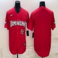 2023 World Cup Dominican Republic's blank red majestic baseball jerseys 01