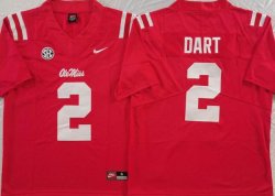 Ole Miss Rebels #2 Jaxson Dart red college jerseys