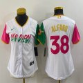 Women Nike San Diego Padres #38 Jorge Alfaro white majestic baseball jerseys 01