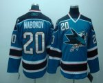 San Jose Sharks #20 NABOKOV Blue NHL Jerseys