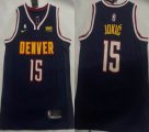 Nike Denver Nuggets #15 Nikola Jokic dark blue nba basketball jerseys with 6 patch