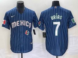 2023 World Cup Mexico #7 Julio Urias blue majestic baseball jerseys 55