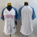 Youth 2023 World Cup Mexico blank white skyblue majestic baseball jerseys 06