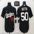 Nike Los Angeles Dodgers Mookie Betts black majestic baseball Jersey 2020 Majestic MLB World Series