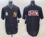 Nike New York Yankees blank black gold majestic baseball Jersey 19