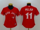 Women Toronto Blue Jays #11 Kevin Pillar red majestic baseball jersey