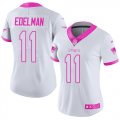 Nike Patriots 11 Julian Edelman women white pink Color Rush Limited Jersey