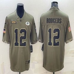 2022 Nike Green Bay Packers #12 Aaron Rodgers Salute to Service Retired Limited Jersey-BD