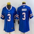 Women Nike Buffalo Bills #3 Damar Hamlin blue Color Rush Limited Jersey-BD