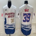 Puerto Rico Baseball #39 Edwin Diaz white 2023 World Baseball Classic Replica Player Jersey 02