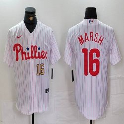 Nike Philadelphia Phillies #16 Brandon Marsh white majestic baseball jerseys 01