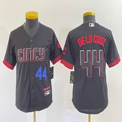 Youth Nike Cincinnati Reds #44 Elly De La Cruz black majestic baseball jerseys -BD 01