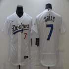 Nike Los Angeles Dodgers #7 Julio Urias white Flexbase Authentic Collection champion jersey-BD