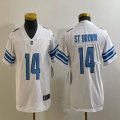 Youth Detroit Lions #14 Amon Ra St Brown Nike white Color Rush Limited Jersey