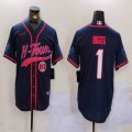 Houston Texans #1 Stefon Diggs blue with baseball jerseys Joint Name 01