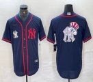 Nike New York Yankees blank blue MLB baseball Jersey Joint name big logo -BD 39