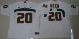 Miami Hurricanes Ed Reed 20 College Football Jersey - White