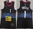 Nike Denver Nuggets #1 Michael Porter Jr black NBA jerseys city version-XD 01