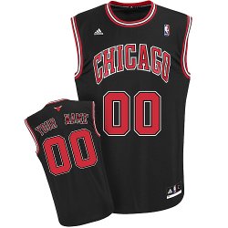 Chicago Bulls Custom black adidas Jersey for sale