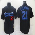 PUERTO RICO #21 Roberto Clemente Jersey Santurce Crabbers Baseball Jersey Black-BD