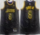 Los Angeless Lakers #9 B James Jr. black serpentine basketball jersey