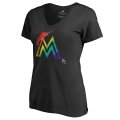 Women's Miami Marlins Fanatics Branded Pride Black T-Shirt