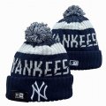 2024 New York Yankees blue white MLB Cuffed Knit Hats 01