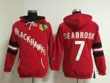 women Chicago Blackhawks Brent Seabrook #7 red Ice hockey Hooded Sweatshirt