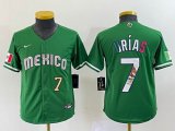 Women 2023 World Cup Mexico #7 Julio Urias green majestic baseball jerseys 13