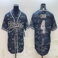 Nike Oakland Raiders 4 Derek Carr gray camo baseball jerseys Joint name-BD