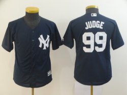 Youth New York Yankees #99 Aaron Judge dark blue majestic baseball jersey