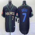 2023 World Cup Mexico #7 Julio Urias black majestic baseball jerseys 137