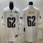 2023 super bowl Nike Philadelphia Eagles #62 Jason Kelce white gold Color Rush Limited Jersey