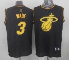 Miami Heat 3 Dwyane Wade Black Precious Metals Fashion Stitched NBA Jersey