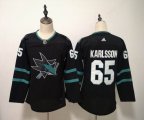 Women Adidas San Jose Sharks #65 Erik Karlsson black Ice Hockey Jersey