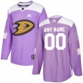 Custom Anaheim Ducks NHL Authentic Purple Fights Cancer Practice jersey