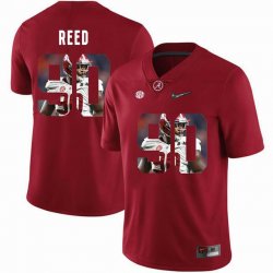 Custom Alabama Crimson Tide #90 Jarran Reed Red College Color Rush Limited Jerseys