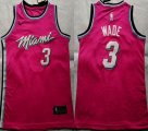 Youth Miami Heat #3 Dwyane Wade red nba basketball jersey-XD