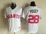 San Francisco Giants #28 Buster Posey white Majestic baseball Jerseys