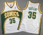 Youth Seattle Supersonic #35 Kevin Durant white green throwback NBA Basketball Jersey-XD