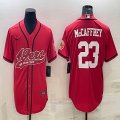 Nike San Francisco 49ers #23 Christian McCaffrey red baseball jerseys Joint name-BD