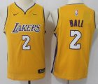 Youth Nike Lonzo Ball #2 Los Angeles Lakers yellow nba basketball Jerseys